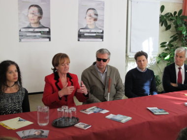 da sinistra a destra: Monica Bancaro, Assessora Dott.ssa Martha Stocker, Dott. Valter Calò, Dott. Philipp Überbacher, Dott. Tito Bertoni