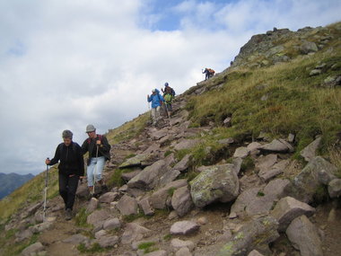 Durante una ripida discesa da una cima