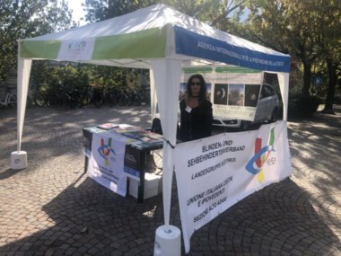 Lo stand informativo dell'Unione allestito il 13 ottobre